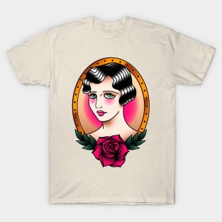 American Traditional Flapper Portrait T-Shirt